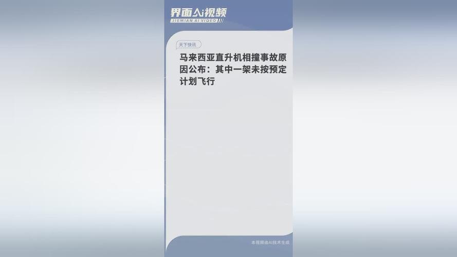 马来西亚直升机相撞事故原因公布:其中一架未按预定计划飞行