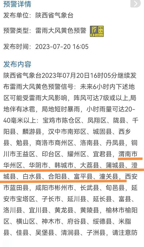 陕西省安康市发布雷雨大风黄色预警_1